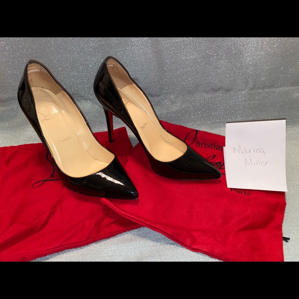 Christian louboutin black patent pumps